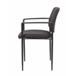 Bowery Hill Square Back Diamond Fabric Stackable Guest Chair in Black