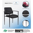 Bowery Hill Square Back Diamond Fabric Stackable Guest Chair in Black