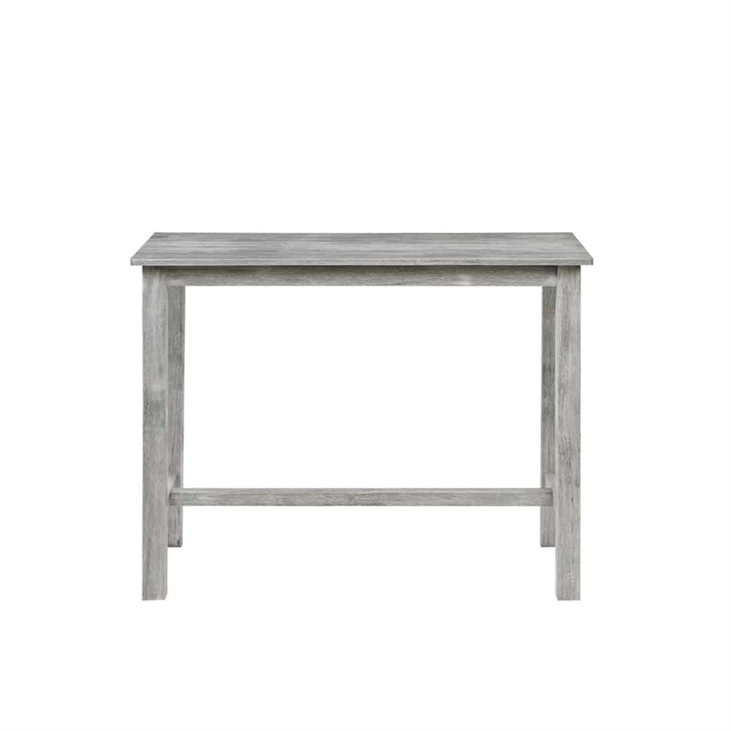 Bowery Hill Contemporary Wood Pub Table in Storm Gray Wire-Brush Finish