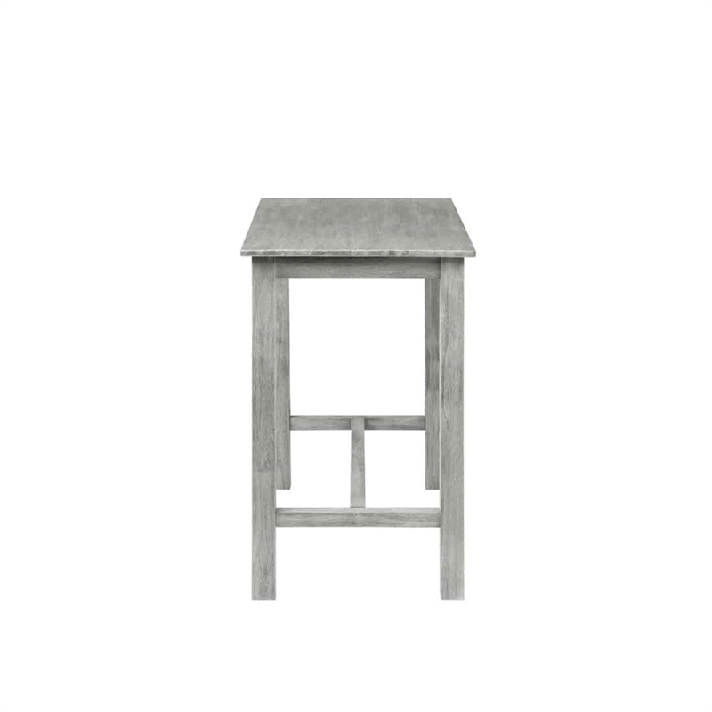 Bowery Hill Contemporary Wood Pub Table in Storm Gray Wire-Brush Finish