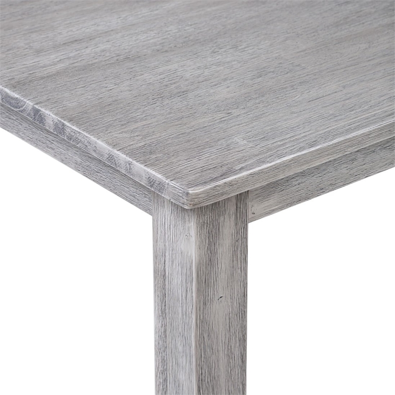 Bowery Hill Contemporary Wood Pub Table in Storm Gray Wire-Brush Finish