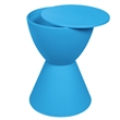 Bowery Hill Contemporary Plastic Ribbed Round End Table in Blue