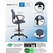 Bowery Hill Contemporary Fabric Drafting Stool with Loop Arms in Blue