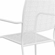 Bowery Hill Stackable Steel Square Back Patio Dining Side Chair in White