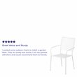 Bowery Hill Stackable Steel Square Back Patio Dining Side Chair in White