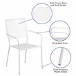 Bowery Hill Stackable Steel Square Back Patio Dining Side Chair in White