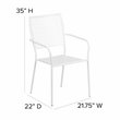 Bowery Hill Stackable Steel Square Back Patio Dining Side Chair in White