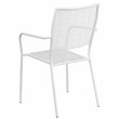 Bowery Hill Stackable Steel Square Back Patio Dining Side Chair in White