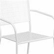 Bowery Hill Stackable Steel Square Back Patio Dining Side Chair in White