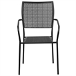 Bowery Hill Stackable Steel Square Back Patio Dining Side Chair in Black