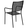 Bowery Hill Stackable Steel Square Back Patio Dining Side Chair in Black