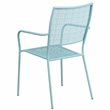 Bowery Hill Stackable Steel Square Back Patio Dining Side Chair in Sky Blue