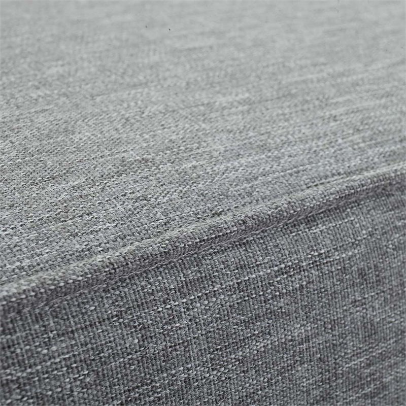 Bowery Hill Contemporary Outdoor Patio Teak Ottoman in Natural Gray