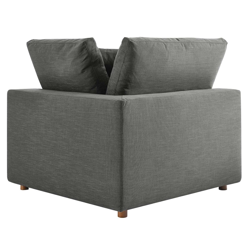 Bowery Hill 4-Piece Fabric Down Filled Sectional Sofa Set in Gray