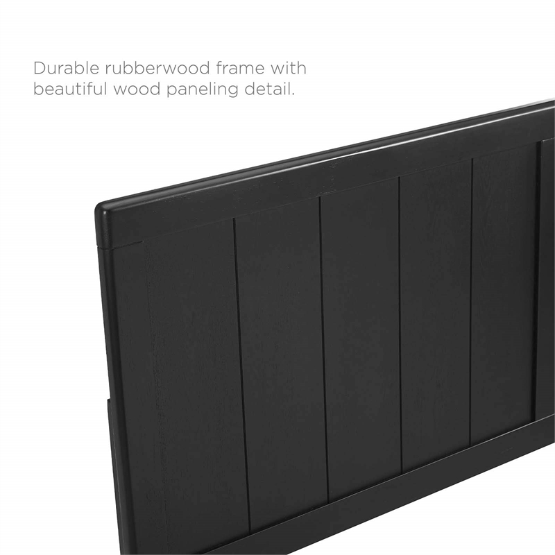 Bowery Hill King Wood Platform Bed with Splayed Legs in Black