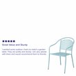 Bowery Hill Stackable Steel Round Back Patio Dining Side Chair in Sky Blue