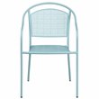 Bowery Hill Stackable Steel Round Back Patio Dining Side Chair in Sky Blue
