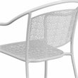 Bowery Hill Stackable Steel Round Back Patio Dining Side Chair in White