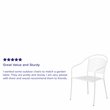 Bowery Hill Stackable Steel Round Back Patio Dining Side Chair in White