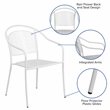 Bowery Hill Stackable Steel Round Back Patio Dining Side Chair in White