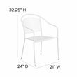 Bowery Hill Stackable Steel Round Back Patio Dining Side Chair in White