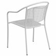 Bowery Hill Stackable Steel Round Back Patio Dining Side Chair in White