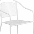 Bowery Hill Stackable Steel Round Back Patio Dining Side Chair in White