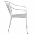 Bowery Hill Stackable Steel Round Back Patio Dining Side Chair in White