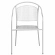 Bowery Hill Stackable Steel Round Back Patio Dining Side Chair in White