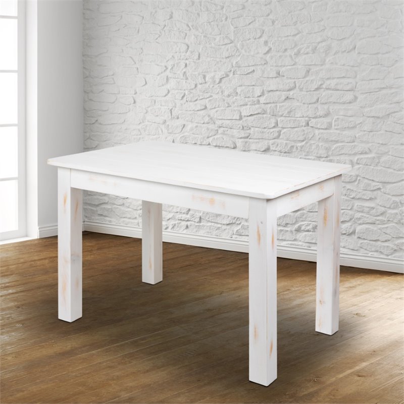Bowery Hill Contemporary 46X30 Rustic Farm Table In Antique Rustic White