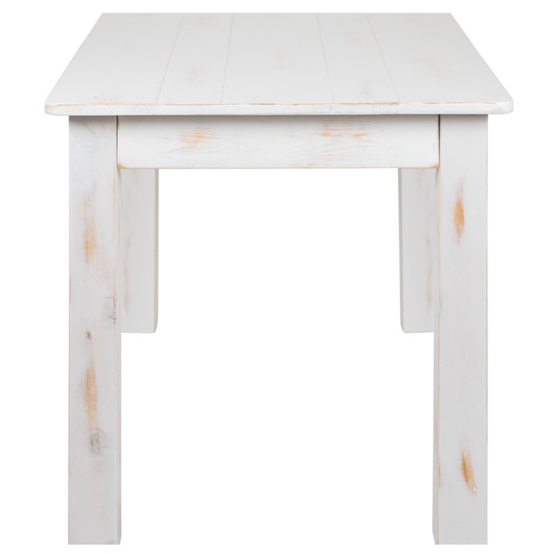 Bowery Hill Contemporary 46X30 Rustic Farm Table In Antique Rustic White