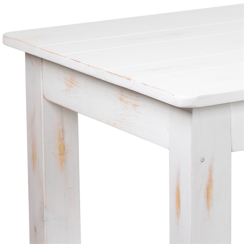 Bowery Hill Contemporary 46X30 Rustic Farm Table In Antique Rustic White