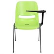 Bowery Hill Plastic Classroom Chair in Green with Left Arm Tablet