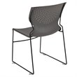 Bowery Hill Plastic Sled Base Contoured Stacking Chair in Gray