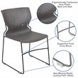 Bowery Hill Plastic Sled Base Contoured Stacking Chair in Gray