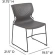 Bowery Hill Plastic Sled Base Contoured Stacking Chair in Gray