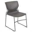 Bowery Hill Plastic Sled Base Contoured Stacking Chair in Gray