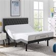 Bowery Hill Adjustable Queen Wireless Remote Bed Base in Gray/Black