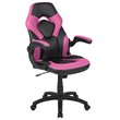 Bowery Hill Gaming Desk and Racing Swivel Chair Set in Red and Pink