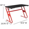 Bowery Hill Gaming Desk and Racing Swivel Chair Set in Red and Pink