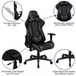 Bowery Hill Gaming Desk and Racing Reclining Chair Set in Red and Gray