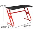 Bowery Hill Gaming Desk and Racing Reclining Chair Set in Red and Gray