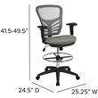 Bowery Hill Contemporary Mid Back Mesh Drafting Stool in Gray and Black