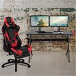 Bowery Hill Gaming Desk and Racing Reclining Chair Set in Black and Red