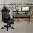 Bowery Hill Gaming Desk and Racing Reclining Chair Set in Black and Gray