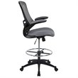 Bowery Hill Contemporary Mid Back Mesh Drafting Stool in Dark Gray