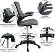 Bowery Hill Contemporary Mid Back Mesh Drafting Stool in Dark Gray