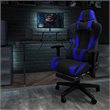 Bowery Hill Leather Racing Reclining Gaming Chair in Black and Blue