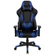 Bowery Hill Leather Racing Reclining Gaming Chair in Black and Blue