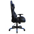 Bowery Hill Leather Racing Reclining Gaming Chair in Black and Blue